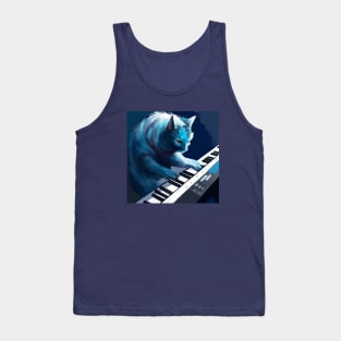 Blue Cat Plays Keyboard Tank Top